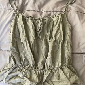 Olive green paper bag tank